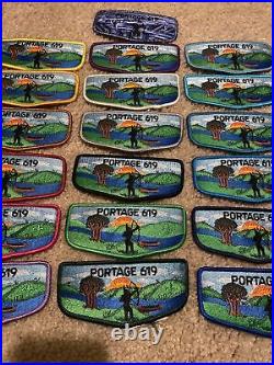 Lot Of 19 Portage 619 OA lodge Patch BSA Uncirculated color borders RARE