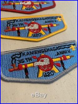 Lot Of 3! OA Boy Scout Patch-KANIENGEHAGA 35th Anniv Lodge 420 F Vigil Ordeal