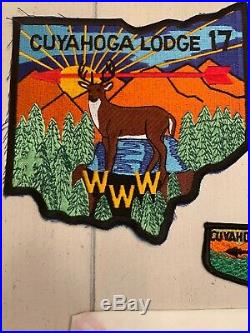 Lot Of 5! OA Boy Scout CUYAHOGA Lodge 17 WWW Back, Pocket, Flap Patch Neckerchief