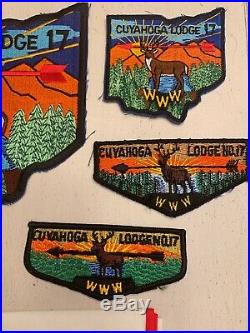 Lot Of 5! OA Boy Scout CUYAHOGA Lodge 17 WWW Back, Pocket, Flap Patch Neckerchief
