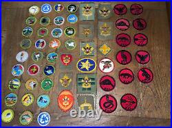 Lot Of 57 Vintage BSA Boy Scouts Of America Badges Patch Lot Merit Sash Arrow