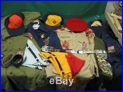 Lot Vtg Girl Scout Boy Scout Cub Scout Uniforms Child Adult Patches Badges (169)