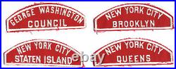 Lot of 4-1950-60's Boy Scouts BSA Red New York Area Council Shoulder Patches