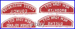 Lot of 4-1950-60's Boy Scouts BSA Red New York Area Council Shoulder Patches