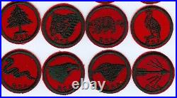 Lot of 40 Vtg Unused BSA Boy Scout Patrol Patches Red Nylon Mixed Asst K