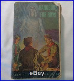 Lot of BSA Boy Cub Scout Sash w Patches Garrison Caps Handbooks 1948 1958