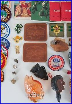 Lot of Vintage 60's Boy Scouts Patches, Badges, Pins, Neckerchiefs & Slides Etc