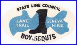 MINT Vintage Lake Geneva Trail Hike State Line Council Felt Patch Boy Scouts WI