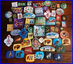 MIXED LOT of 60 VINTAGE 1980's 1990's BSA BOY SCOUTS CLOTH PATCHES / BADGES