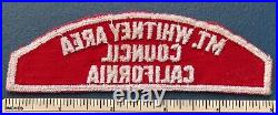 MT. WHITNEY AREA COUNCIL CALIFORNIA Boy Scout Red & White Strip PATCH RWS CSP