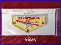 Manatoanna Merged OA Lodge 461 Old Pristine Mint Scout FIRST Flap Patch