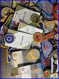 Mixed Lot 70+Vintage BSA Boy Scouts, Cub Scouts, Patches And Badges, Merit