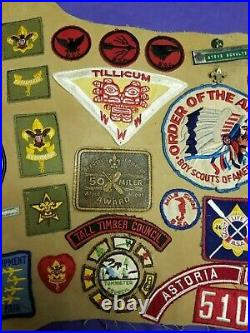Mixed Lot Vintage BSA Boy Scouts America Patches Mounted 21x31 Leather 1960's