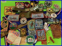 Mostly Boy Scout Patches Lot Some Misc Like Military & Scout Hat Belt Look