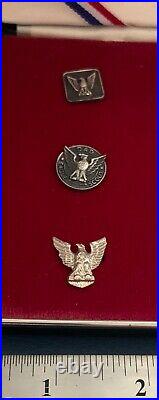 NOS Early 1980s EAGLE RANK Boy Scout Award MEDAL SET & BOX BSA Badge Patch Pin+