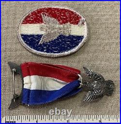 NOS VTG 1970s EAGLE SCOUT Boy Scouts RANK MEDAL & PATCH BSA Award Badge Sterling