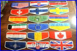 OA Black Eagle Lodge 482 18 Country Flap Patches Transatlantic Council BSA