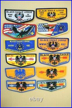 OA Black Eagle Lodge 482 Twelve (12) Anniversary Flap Patches TAC
