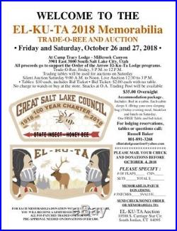 OA El-Ku-Ta Lodge 520 2018 Patch Auction/Trade-O-Ree Great Salt Lake CSP EL