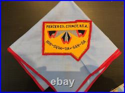 OA Hoh-Squs. Lodge 251 X1, chainstitch on felt + Mercer County Council patch