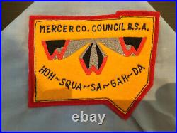 OA Hoh-Squs. Lodge 251 X1, chainstitch on felt + Mercer County Council patch