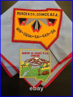 OA Hoh-Squs. Lodge 251 X1, chainstitch on felt + Mercer County Council patch