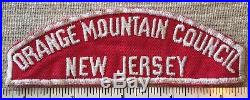 ORANGE MOUNTAIN COUNCIL Boy Scout Red & White Strip PATCH CSP New Jersey NJ MT
