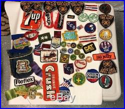 Old Boy Scout patches & Others Mixed Lot 7 Up, orange Crush, The Uncola 50+patch