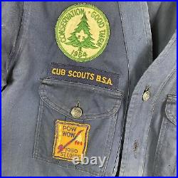 Original 40s 50s BSA Boy Cub Scouts Den Mother Shirt Felt Patches Pow Wow