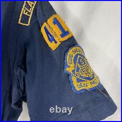 Original 40s 50s BSA Boy Cub Scouts Den Mother Shirt Felt Patches Pow Wow