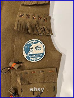 PRAIRIE GOLD AREA COUNCIL Camp Mini Wakan 1949 2 felts on vest and MB sash