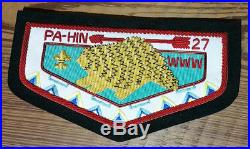 Pa-Hin Lodge 27 Bullion Patch OA Flap SAMPLE, Early 2000s