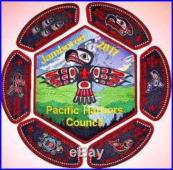 Pacific Harbors Council Nisqually OA 155 2017 Scout Jamboree Totem 7-Patch Set
