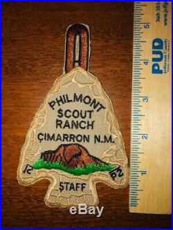 Philmont Scout Ranch Arrowhead Staff Patch Boy Scouts Vintage Plastic Back BSA