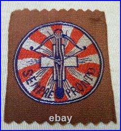 Pre-WWII Swiss Scout woven patch / Italian motto badge