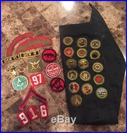 RARE 1930-40's BSA Boy Scouts Merit Patches Sash, Pins Badges New York City