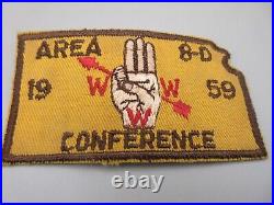 RARE! 1959 OA AREA 8-D Order of the Arrow Conference PATCH Camp Boy Scout