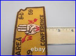 RARE! 1959 OA AREA 8-D Order of the Arrow Conference PATCH Camp Boy Scout
