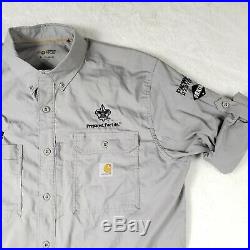 RARE Boy Scout Clay Shootout Shirt Carhartt Force XL BSA Uniform Pape Patch Gray