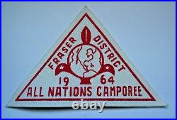 RARE Boy Scouts Patch 1964 Fraser District All Nations Camporee