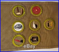 RARE Lot Vintage 1937 Boy Scouts SASH Merit Badges Felt CAMPOREE Patches Certs