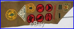 RARE Lot Vintage 1937 Boy Scouts SASH Merit Badges Felt CAMPOREE Patches Certs