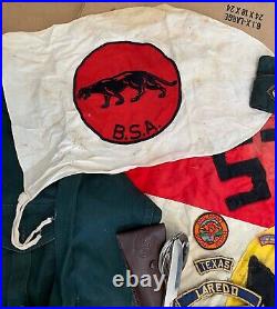 RARE! VINTAGE TEXAS BSA BOY SCOUTS of AMERICA LOT Uniform Patches Flags Pins