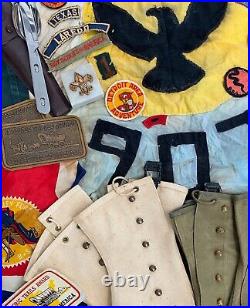 RARE! VINTAGE TEXAS BSA BOY SCOUTS of AMERICA LOT Uniform Patches Flags Pins