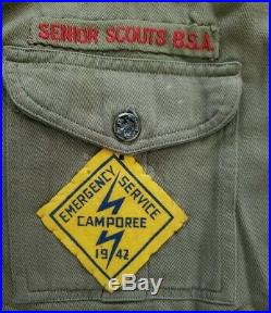RARE Vintage 1937 Senior Eagle Scout Boy Scouts SHIRT CAMPOREE Patches Badges