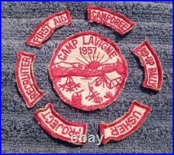 RARE Vintage 7 Piece Lot Set 1950s Boy Scouts Uniform Patch 1957 Camp Lavigne PA