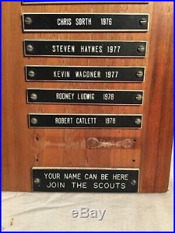 RARE Vintage BSA Boy Scouts EAGLE SCOUT Troop 129 Name Plaque Patch 1935-1978