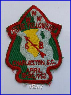 RARE Vintage Boy Scouts Patch Area 6-B Dixie Fellowship Charleston, S. C. 1952