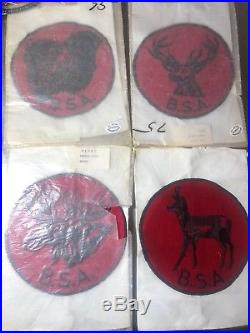 RARE original BSA Boy Scouts Lot Of 4 Patrol Flags NOS B. S. A. Patches Beautiful