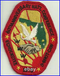 Rare 1975 NOAC Delegate patch Echockotee O-Shot-Caw Lodge 200 + 265 Florida OA